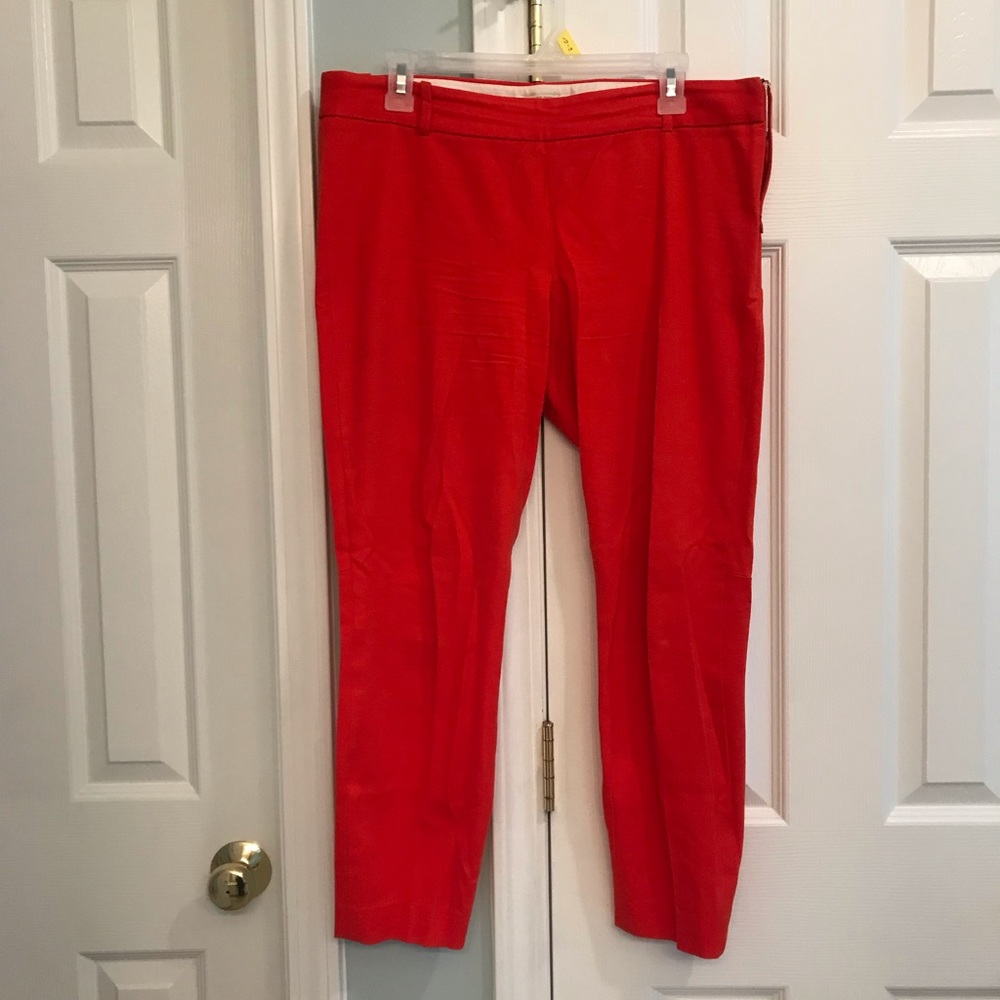 Orangish-Red J. Crew ankle pants